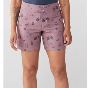 Women's Athletic Shorts in Mauve with Print